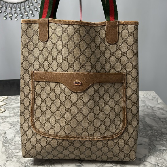 Authentic Gucci GG Supreme Web Tote - Picture 2 of 16
